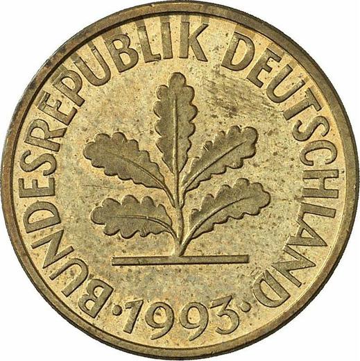 Rewers monety - 10 fenigów 1993 G - cena  monety - Niemcy, RFN
