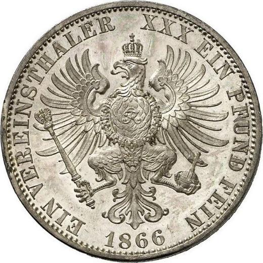 Реверс монеты - Талер 1866 года B - цена серебряной монеты - Пруссия, Вильгельм I