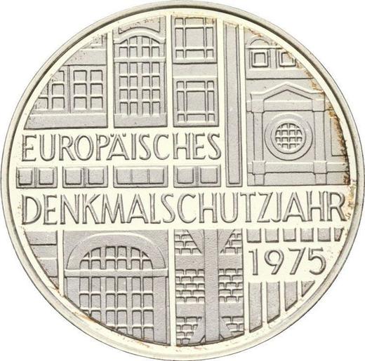 Reverso 5 marcos 1975 F "Año de Protección de los Monumentos" - valor de la moneda de plata - Alemania, RFA
