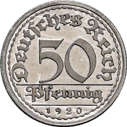 Avers 50 Pfennig 1920 E - Münze Wert - Deutschland, Weimarer Republik