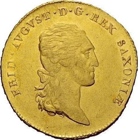 Anverso 10 táleros 1808 S.G.H. - valor de la moneda de oro - Sajonia, Federico Augusto I