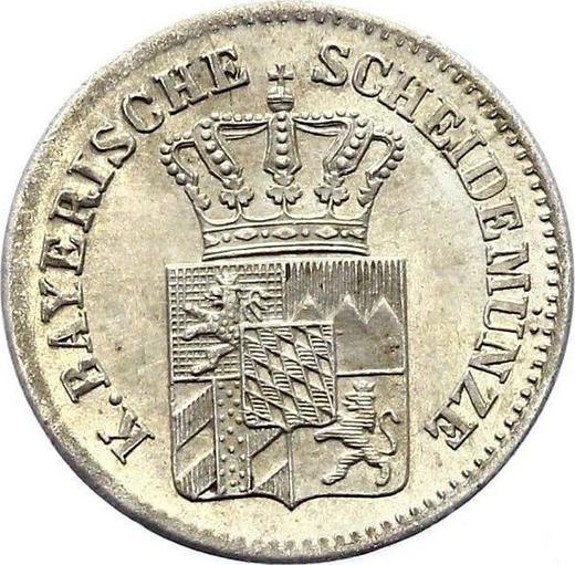 Аверс монеты - 3 крейцера 1866 года - цена серебряной монеты - Бавария, Людвиг II
