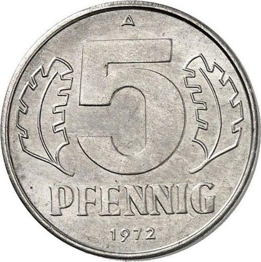 Avers 5 Pfennig 1972 A Nickel - Münze Wert - Deutschland, DDR