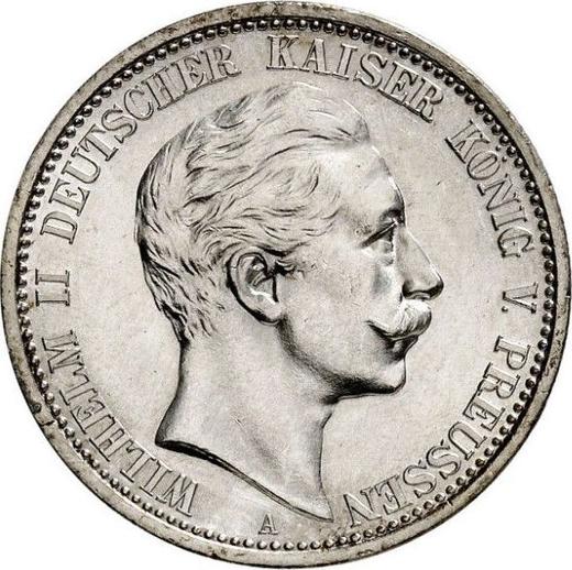 Аверс монеты - 2 марки 1908 года A "Пруссия" - цена серебряной монеты - Германия, Германская Империя