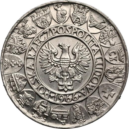 Аверс монеты - Пробные 100 злотых 1966 года MW "Мешко и Дубравка" Никель - цена  монеты - Польша, Народная Республика