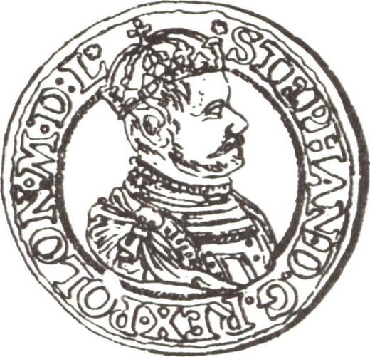Аверс монеты - Полталера 1583 года - цена серебряной монеты - Польша, Стефан Баторий