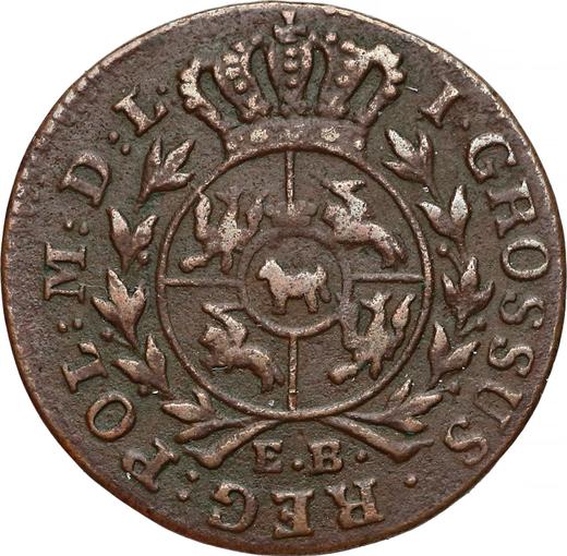 Reverso 1 grosz 1775 EB - valor de la moneda  - Polonia, Estanislao II Poniatowski