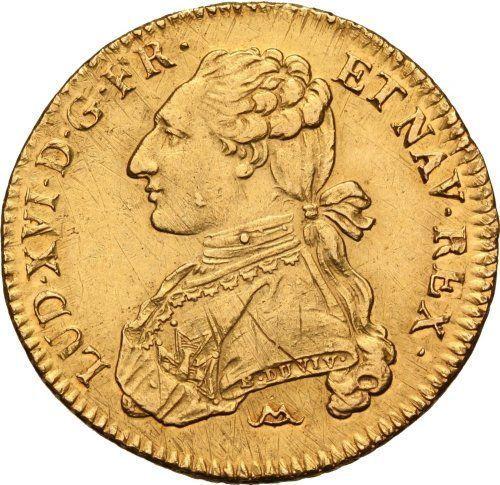 Аверс монеты - Двойной луидор 1776 года N Монпелье - цена золотой монеты - Франция, Людовик XVI