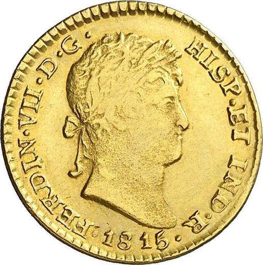Awers monety - 1 escudo 1815 Mo HJ - cena złotej monety - Meksyk, Ferdynand VII