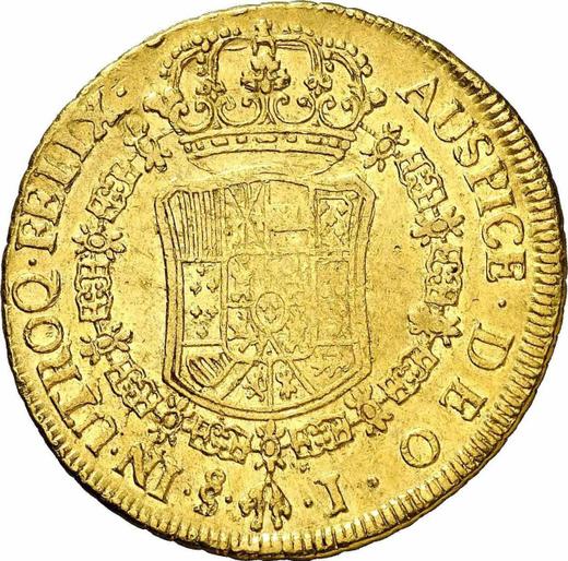 Реверс монеты - 8 эскудо 1766 года So J - цена золотой монеты - Чили, Карл III