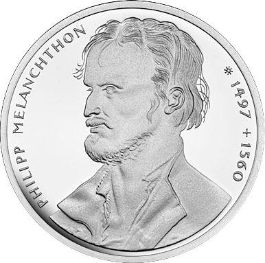 Obverse 10 Mark 1997 J "Melanchthon" - Silver Coin Value - Germany, FRG