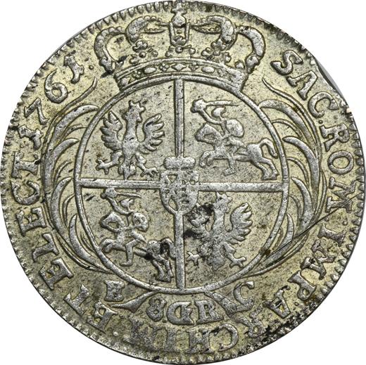 Rewers monety - Dwuzłotówka (8 groszy) 1761 EC ""8 GR"" - cena srebrnej monety - Polska, August III
