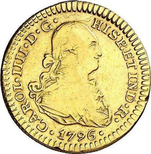 Аверс монеты - 1 эскудо 1796 года Mo FM - цена золотой монеты - Мексика, Карл IV