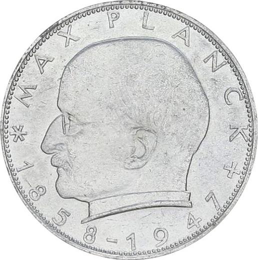 Anverso 2 marcos 1962 J "Max Planck" - valor de la moneda  - Alemania, RFA