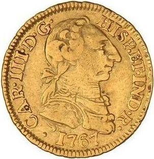 Awers monety - 1 escudo 1767 Mo MF - cena złotej monety - Meksyk, Karol III