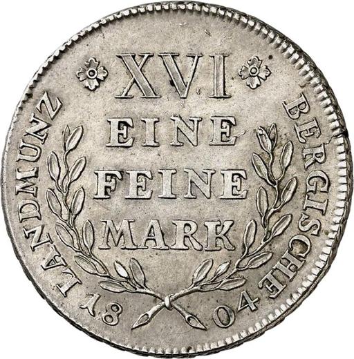 Reverso Tálero 1804 P.R. - valor de la moneda de plata - Berg, Maximiliano I