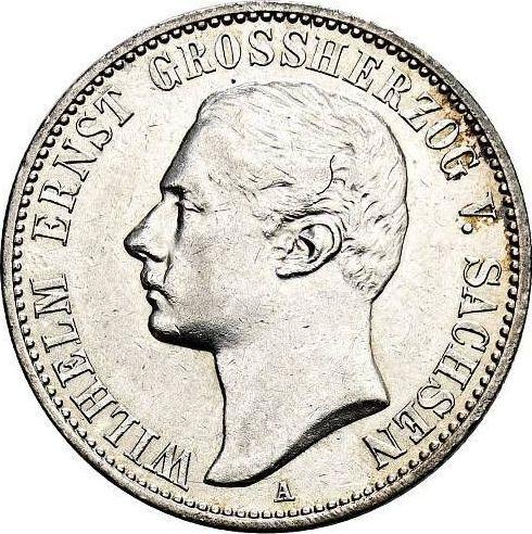 Аверс монеты - 2 марки 1901 года A "Саксен-Веймар-Эйзенах" - цена серебряной монеты - Германия, Германская Империя