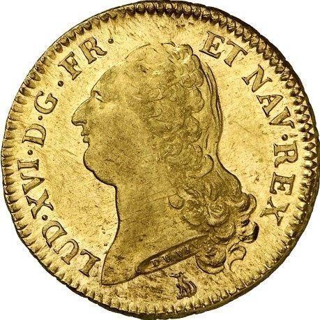 Аверс монеты - Двойной луидор 1789 года T "Тип 1785-1792" Нант - цена золотой монеты - Франция, Людовик XVI