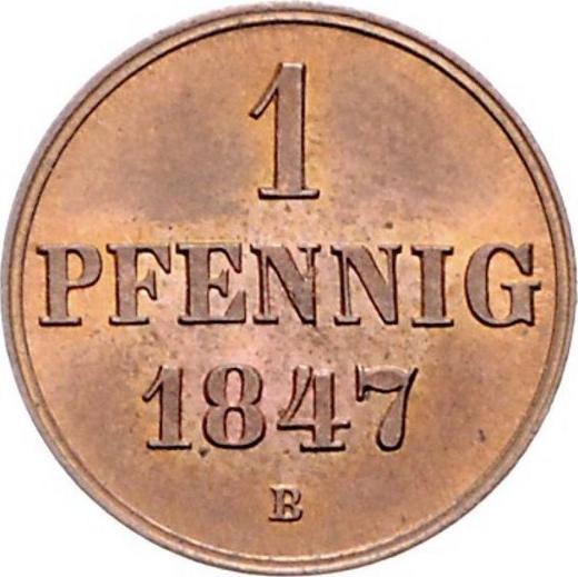 Rewers monety - 1 fenig 1847 B - cena  monety - Hanower, Ernest August I