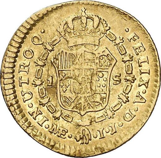 Reverse 1 Escudo 1793 IJ - Gold Coin Value - Peru, Charles IV