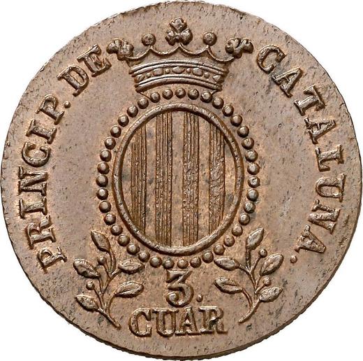 Reverso 3 cuartos 1846 "Cataluña" - valor de la moneda  - España, Isabel II
