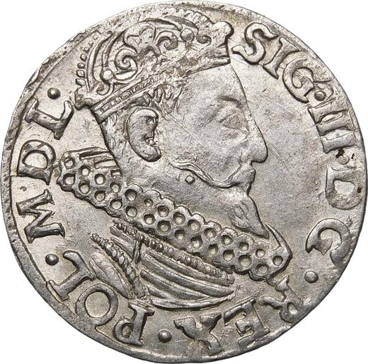 Awers monety - Trojak 1618 "Mennica krakowska" - cena srebrnej monety - Polska, Zygmunt III