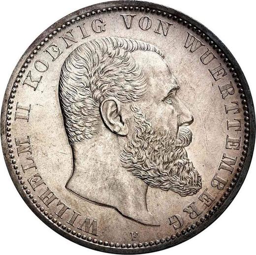 Аверс монеты - 5 марок 1900 года F "Вюртемберг" - цена серебряной монеты - Германия, Германская Империя