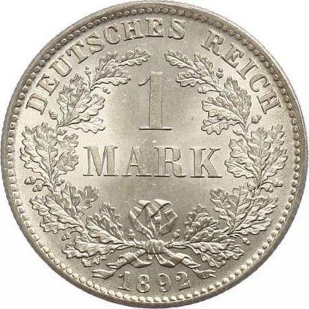 Аверс монеты - 1 марка 1892 года D "Тип 1891-1916" - цена серебряной монеты - Германия, Германская Империя