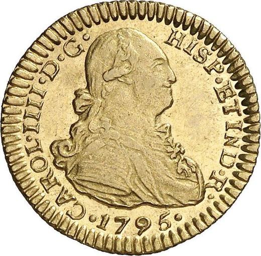 Аверс монеты - 1 эскудо 1795 года So DA - цена золотой монеты - Чили, Карл IV