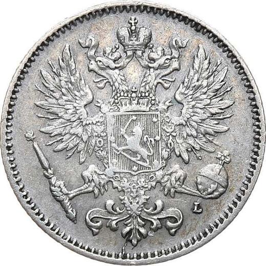 Аверс монеты - 50 пенни 1908 года L - цена серебряной монеты - Финляндия, Великое княжество