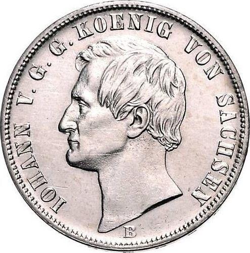 Аверс монеты - Талер 1864 года B - цена серебряной монеты - Саксония-Альбертина, Иоганн