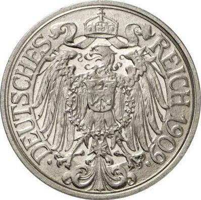Rewers monety - 25 fenigów 1909 J "Typ 1909-1912" - cena  monety - Niemcy, Cesarstwo Niemieckie