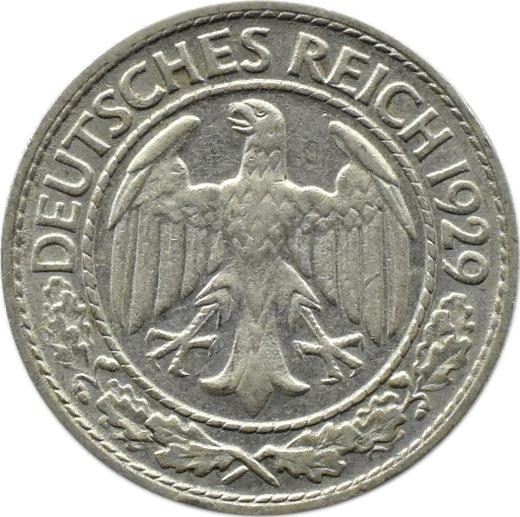 Anverso 50 Reichspfennigs 1929 D - valor de la moneda  - Alemania, República de Weimar