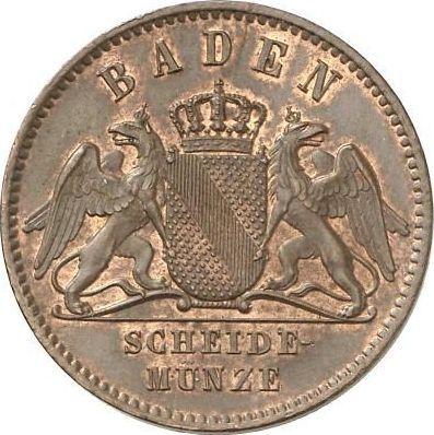 Аверс монеты - 1 крейцер 1866 года - цена  монеты - Баден, Фридрих I