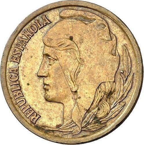 Аверс монеты - Пробные 50 сентимо 1937 года Латунь - цена  монеты - Испания, II Республика