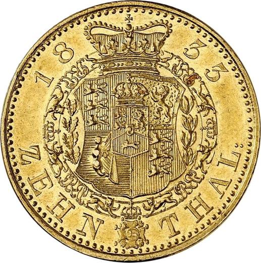 Reverso 10 táleros 1833 - valor de la moneda de oro - Hannover, Guillermo IV