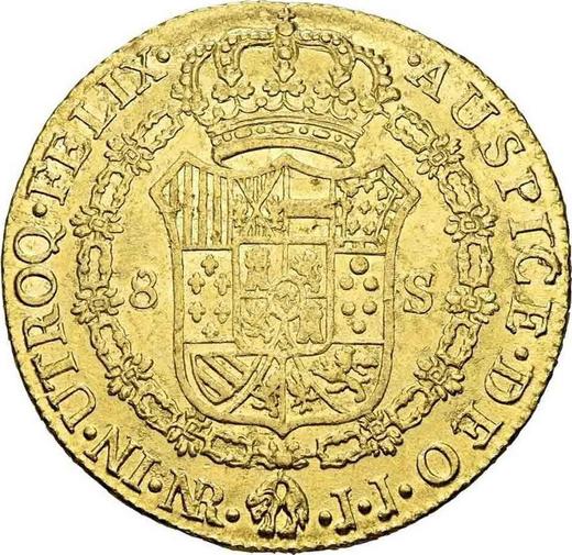 Реверс монеты - 8 эскудо 1797 года NR JJ - цена золотой монеты - Колумбия, Карл IV