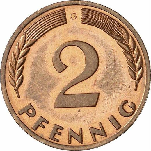 Аверс монеты - 2 пфеннига 1969 года G "Тип 1967-2001" - цена  монеты - Германия, ФРГ