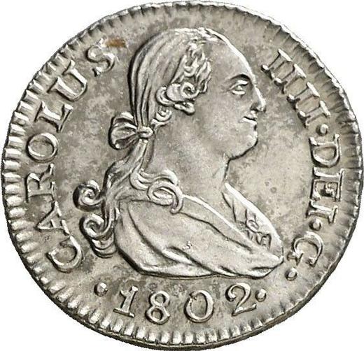 Аверс монеты - 1/2 реала 1802 года M FA - цена серебряной монеты - Испания, Карл IV