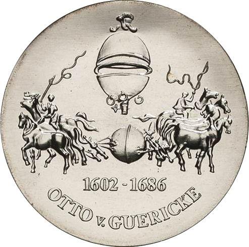 Аверс монеты - Пробные 10 марок 1977 года "Отто фон Герике" - цена серебряной монеты - Германия, ГДР