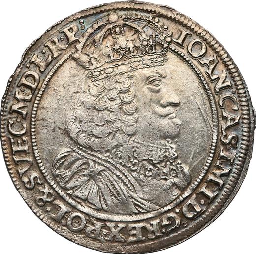 Аверс монеты - Орт (18 грошей) 1655 года AT "Прямой герб" - цена серебряной монеты - Польша, Ян II Казимир