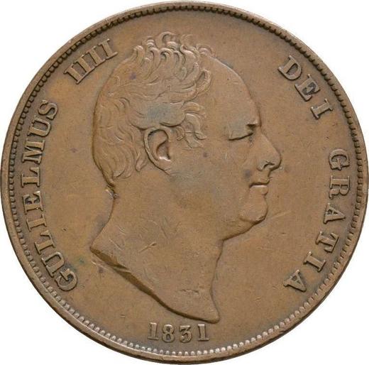 Аверс монеты - Пенни 1831 года - цена  монеты - Великобритания, Вильгельм IV