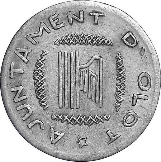 Аверс монеты - 15 сентимо 1937 года "Олот" - цена  монеты - Испания, II Республика