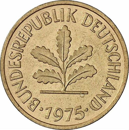 Реверс монеты - 5 пфеннигов 1975 года J - цена  монеты - Германия, ФРГ
