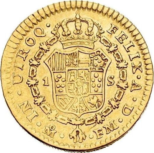 Реверс монеты - 1 эскудо 1799 года Mo FM - цена золотой монеты - Мексика, Карл IV