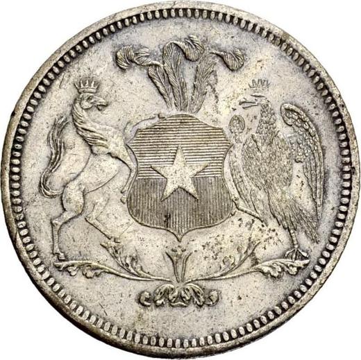 Avers Probe 8 Escudos ND (1835) Versilbertes Kupfer - Münze Wert - Chile, Republik