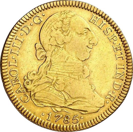 Аверс монеты - 4 эскудо 1785 года Mo FM - цена золотой монеты - Мексика, Карл III