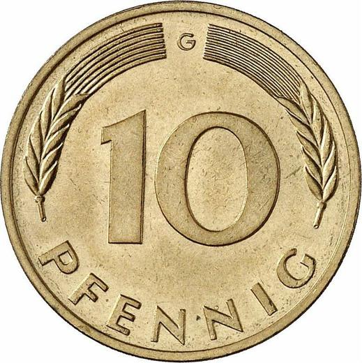 Аверс монеты - 10 пфеннигов 1975 года G - цена  монеты - Германия, ФРГ