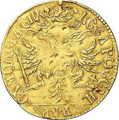 Реверс монеты - Червонец (Дукат) ҂АΨА (1701) года Венок без лент - цена золотой монеты - Россия, Петр I