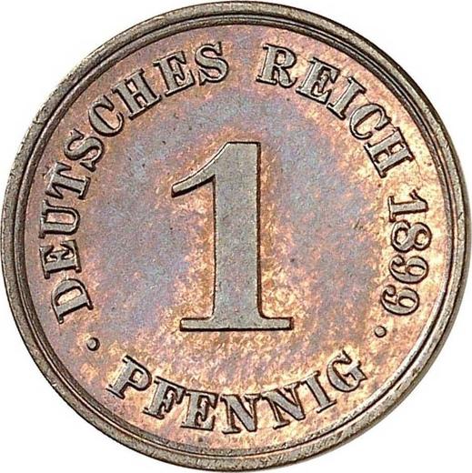 Аверс монеты - 1 пфенниг 1899 года F "Тип 1890-1916" - цена  монеты - Германия, Германская Империя